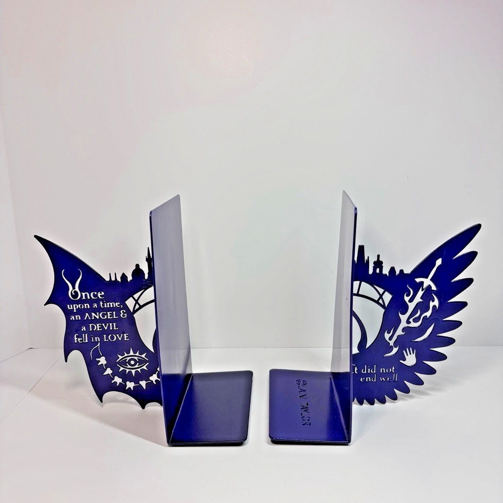 Laini Taylor Daughter Smoke & Bone Metal Bookends Angel Devil Prague Fantasy